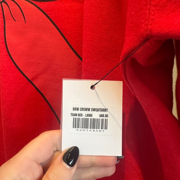 NWT Pure Barre Bow Crew Sweatshirt, Red, Logo on bow - Picture 2 of 5
